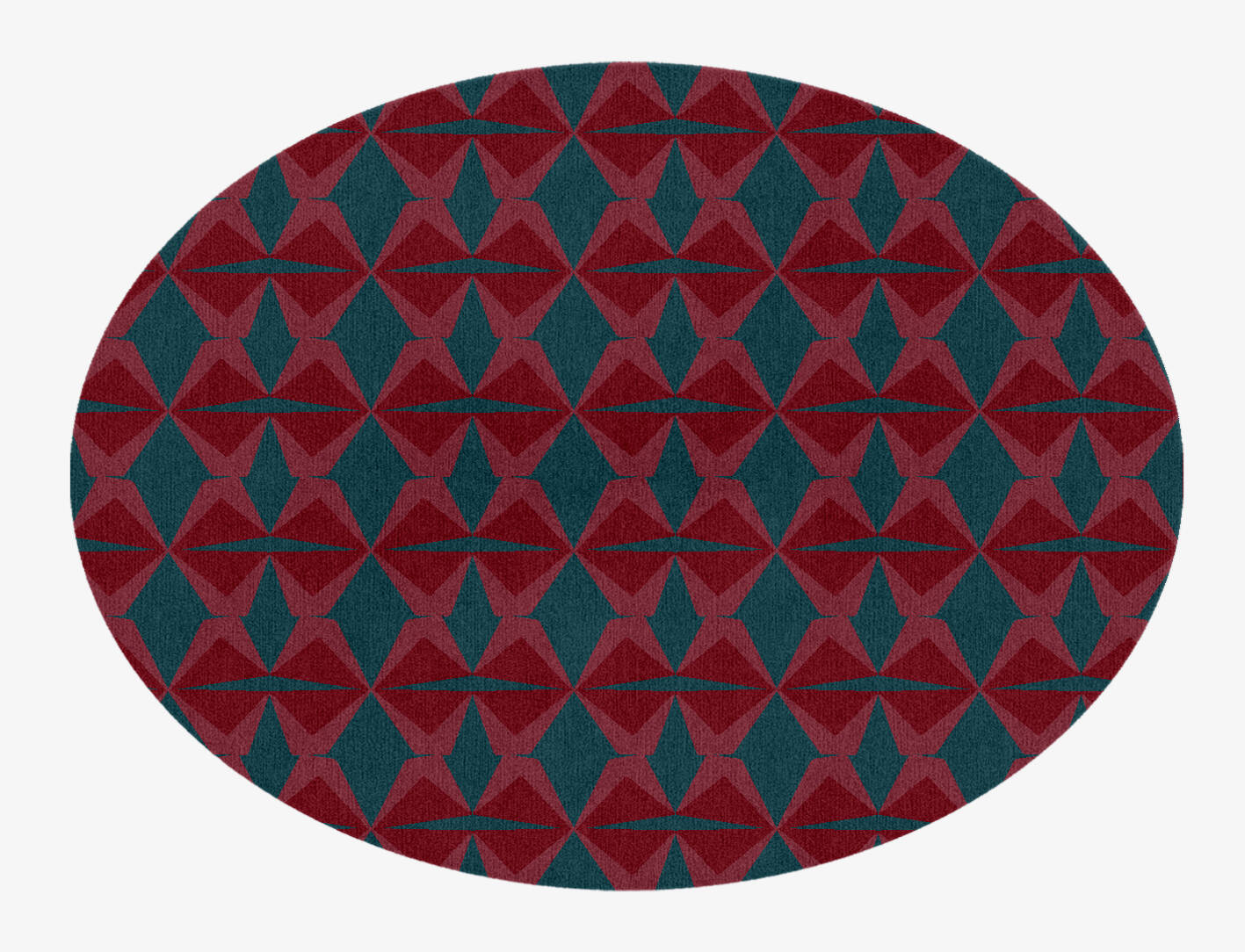 Bowties Modern Geometrics Oval Hand Knotted Tibetan Wool Custom Rug by Rug Artisan