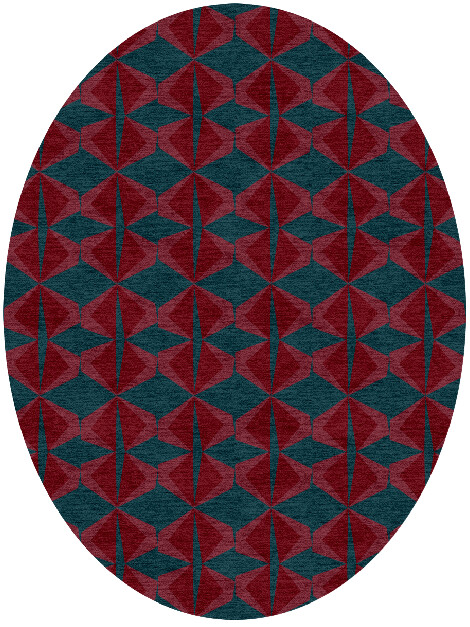 Bowties Modern Geometrics Oval Hand Knotted Tibetan Wool Custom Rug by Rug Artisan