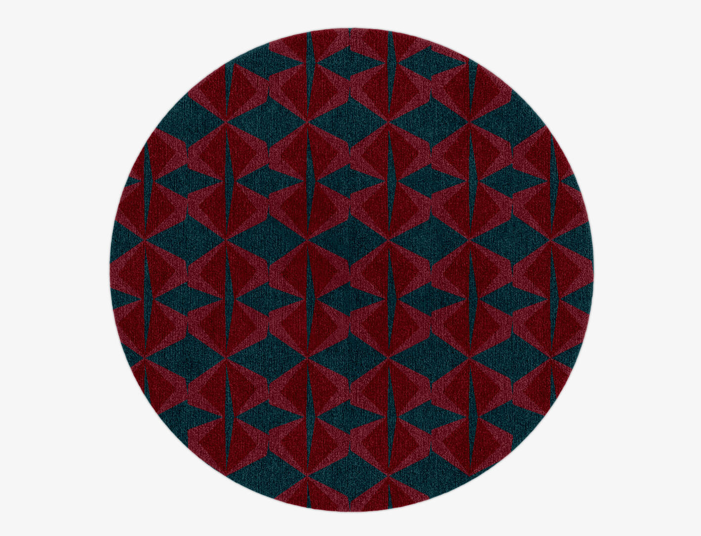 Bowties Modern Geometrics Round Hand Knotted Tibetan Wool Custom Rug by Rug Artisan