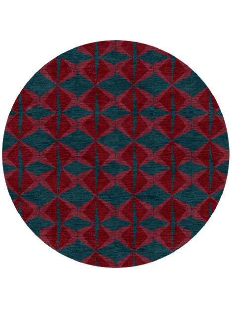Bowties Modern Geometrics Round Hand Knotted Tibetan Wool Custom Rug by Rug Artisan