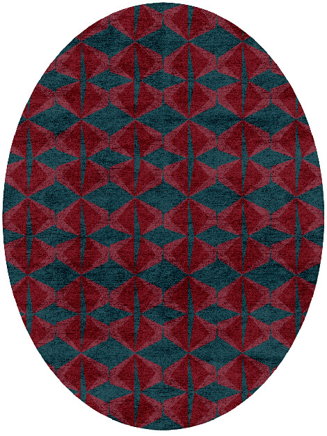 Bowties Modern Geometrics Oval Hand Tufted Bamboo Silk Custom Rug by Rug Artisan