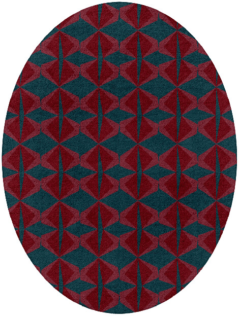 Bowties Modern Geometrics Oval Hand Tufted Pure Wool Custom Rug by Rug Artisan