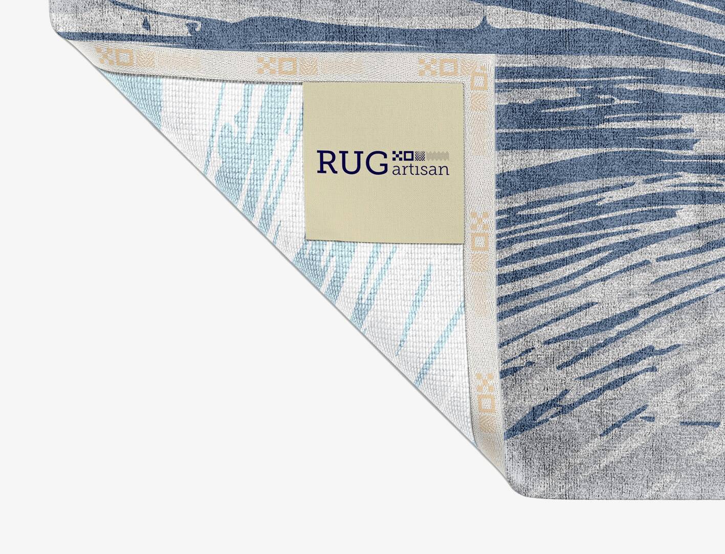 Bract Cerulean Rectangle Hand Knotted Bamboo Silk Custom Rug by Rug Artisan