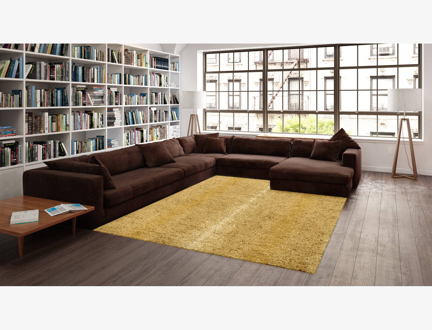 Brampton Gradation Rectangle Hand Knotted Bamboo Silk Custom Rug by Rug Artisan