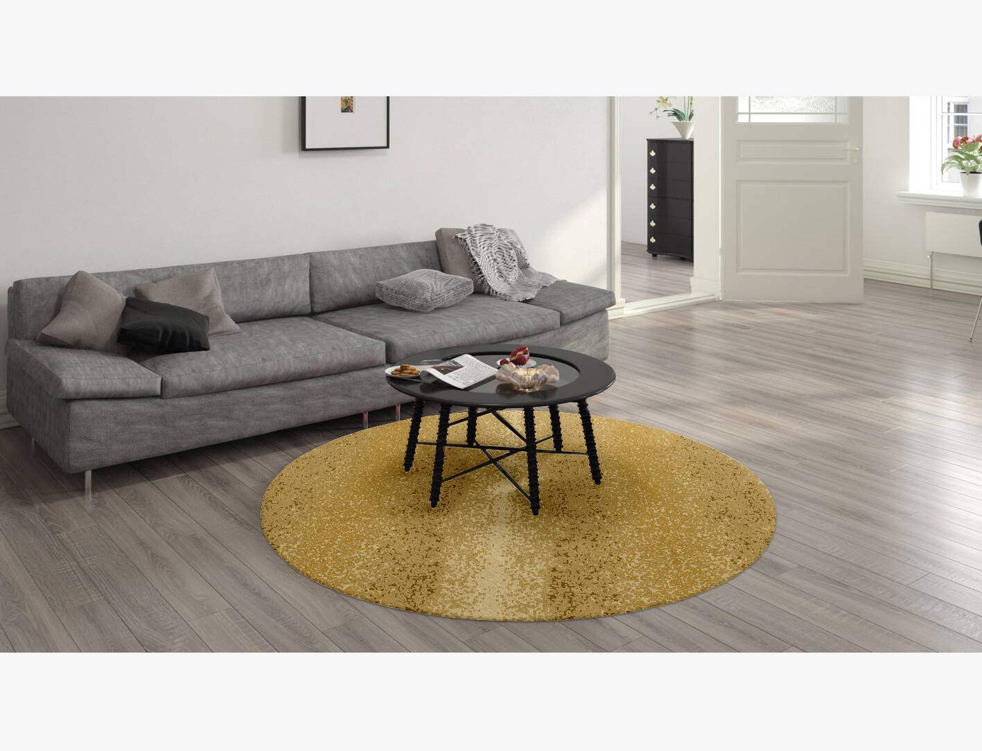 Brampton Gradation Round Hand Knotted Tibetan Wool Custom Rug by Rug Artisan