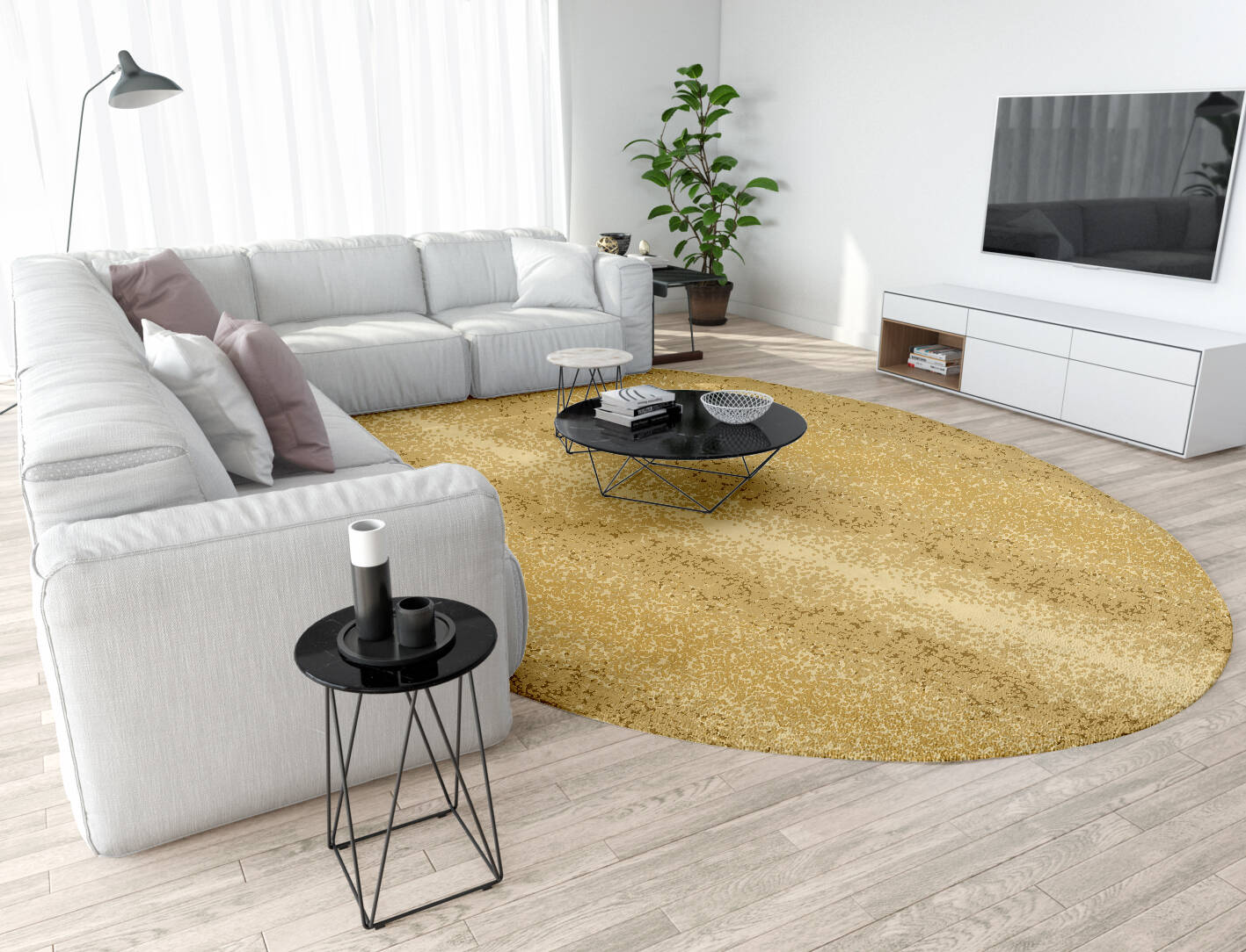 Brampton Gradation Oval Hand Tufted Pure Wool Custom Rug by Rug Artisan