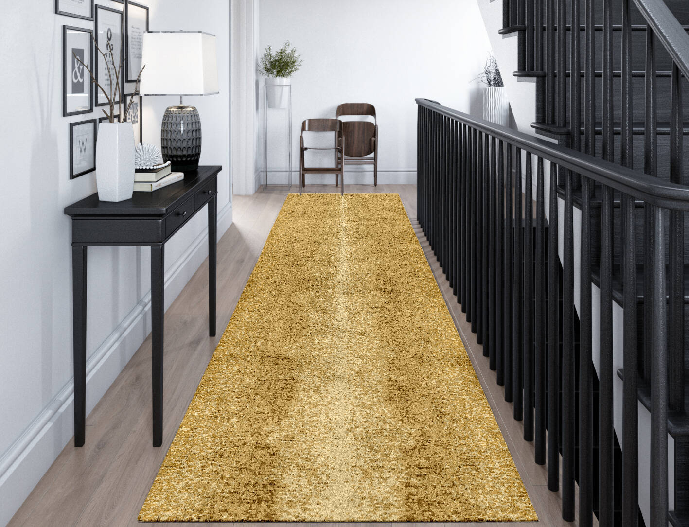 Brampton Gradation Runner Hand Tufted Bamboo Silk Custom Rug by Rug Artisan