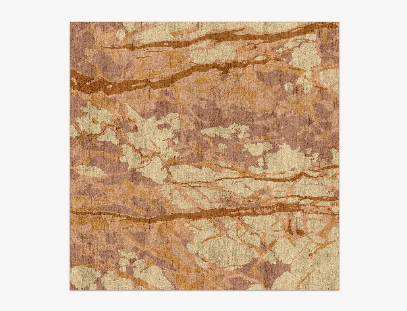Branches Surface Art Square Hand Knotted Bamboo Silk Custom Rug by Rug Artisan