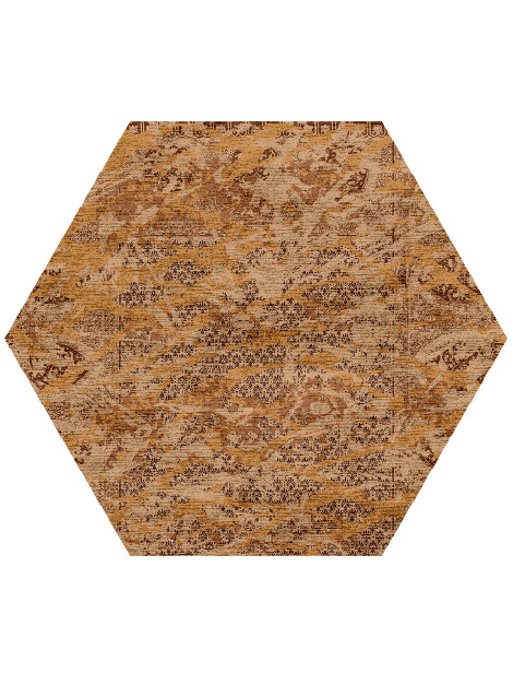 Brazen Etchings Vintage Hexagon Hand Knotted Bamboo Silk Custom Rug by Rug Artisan