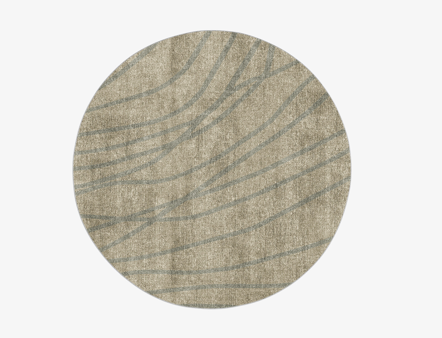 Breeze Minimalist Round Flatweave Bamboo Silk Custom Rug by Rug Artisan