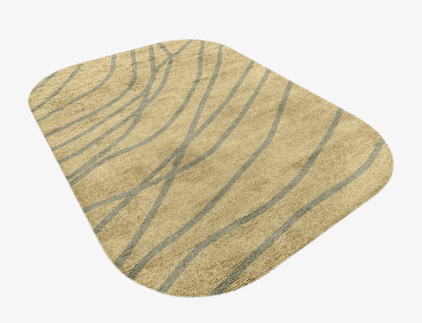 Breeze Minimalist Oblong Hand Knotted Bamboo Silk Custom Rug by Rug Artisan