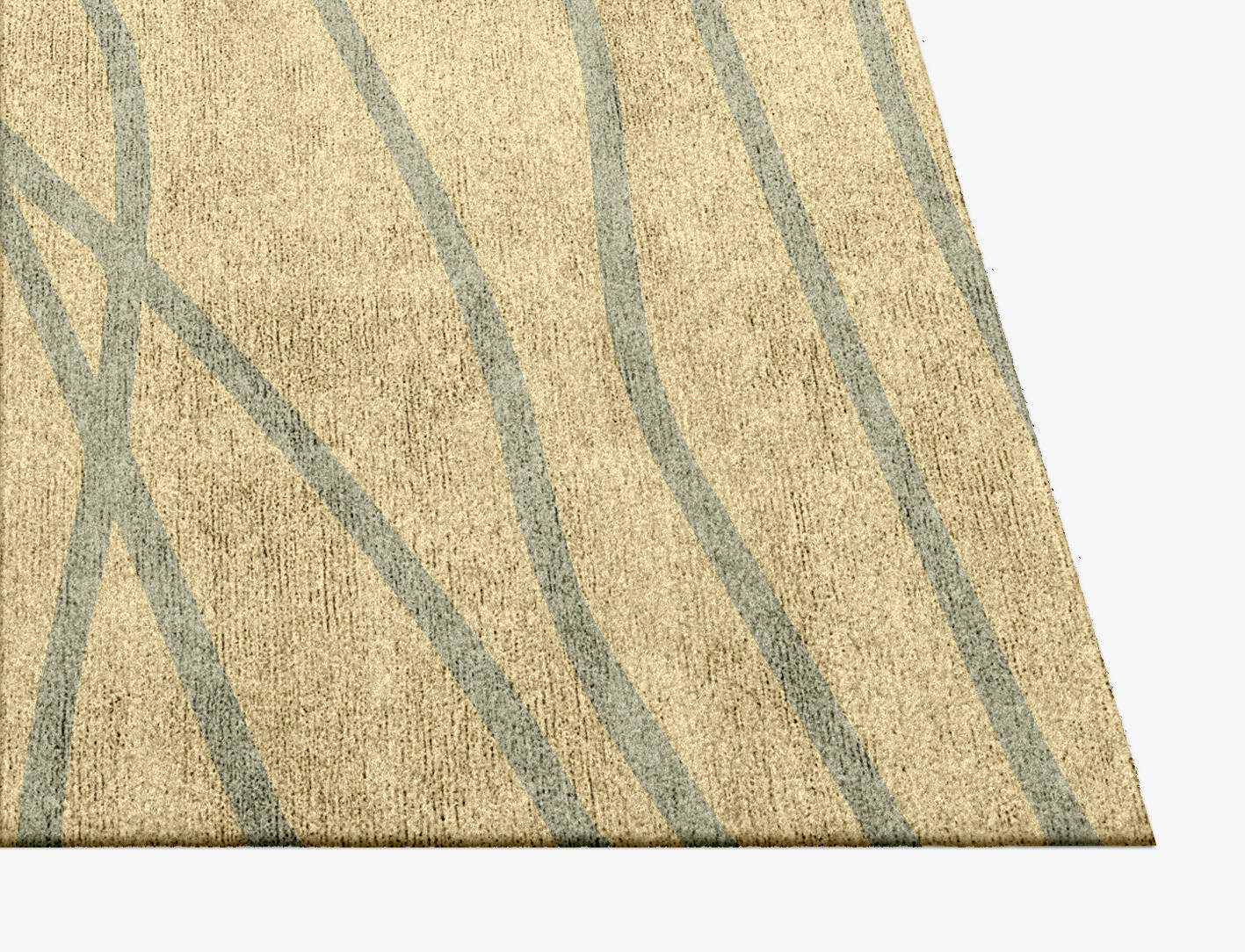 Breeze Minimalist Square Hand Knotted Bamboo Silk Custom Rug by Rug Artisan