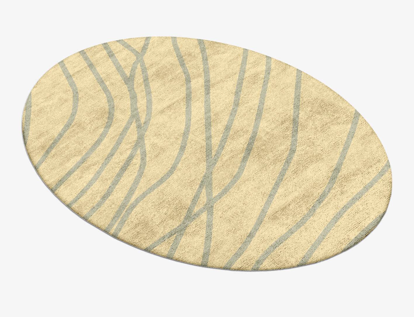 Breeze Minimalist Oval Hand Tufted Bamboo Silk Custom Rug by Rug Artisan