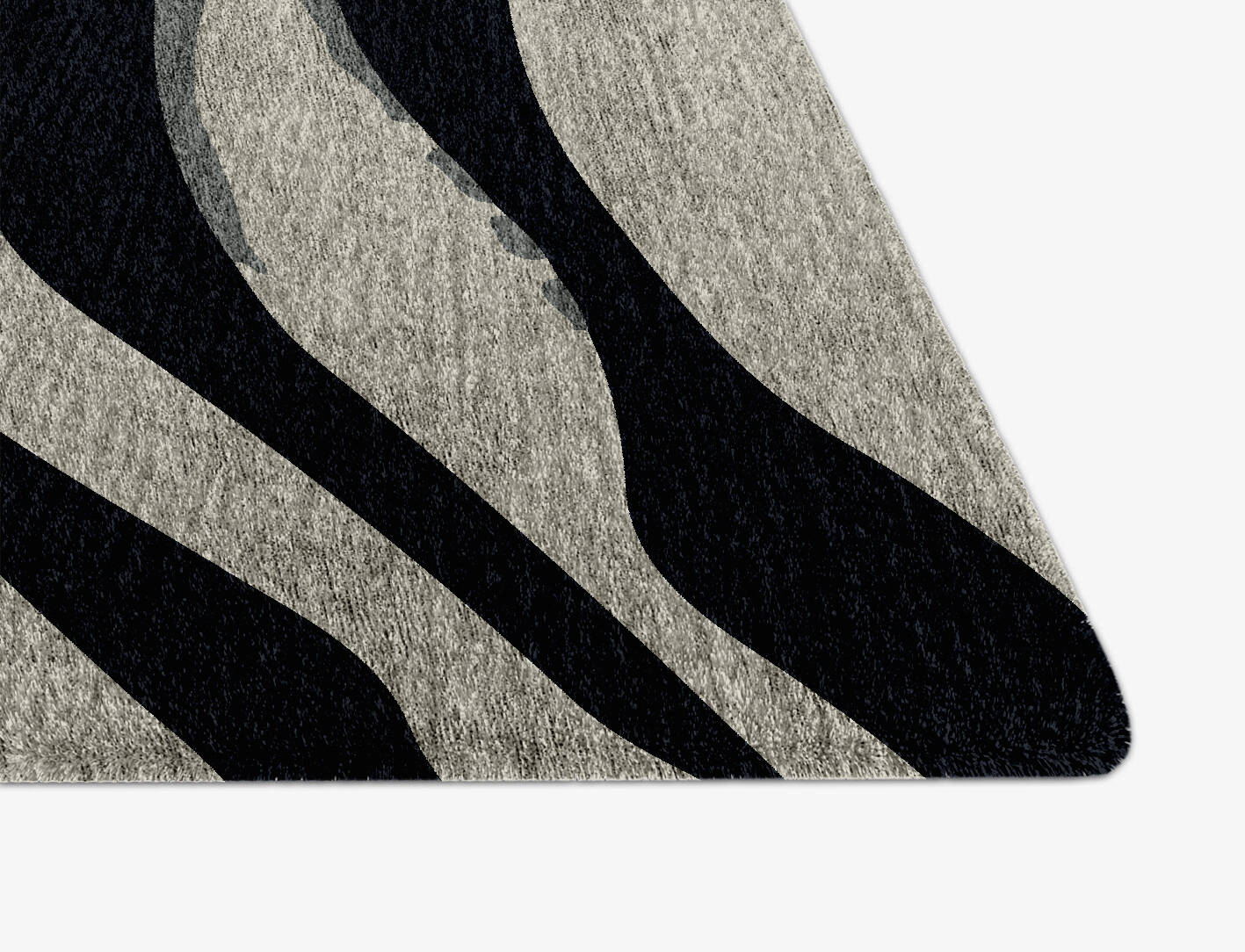 Breton Stripes Monochrome Arch Hand Knotted Bamboo Silk Custom Rug by Rug Artisan