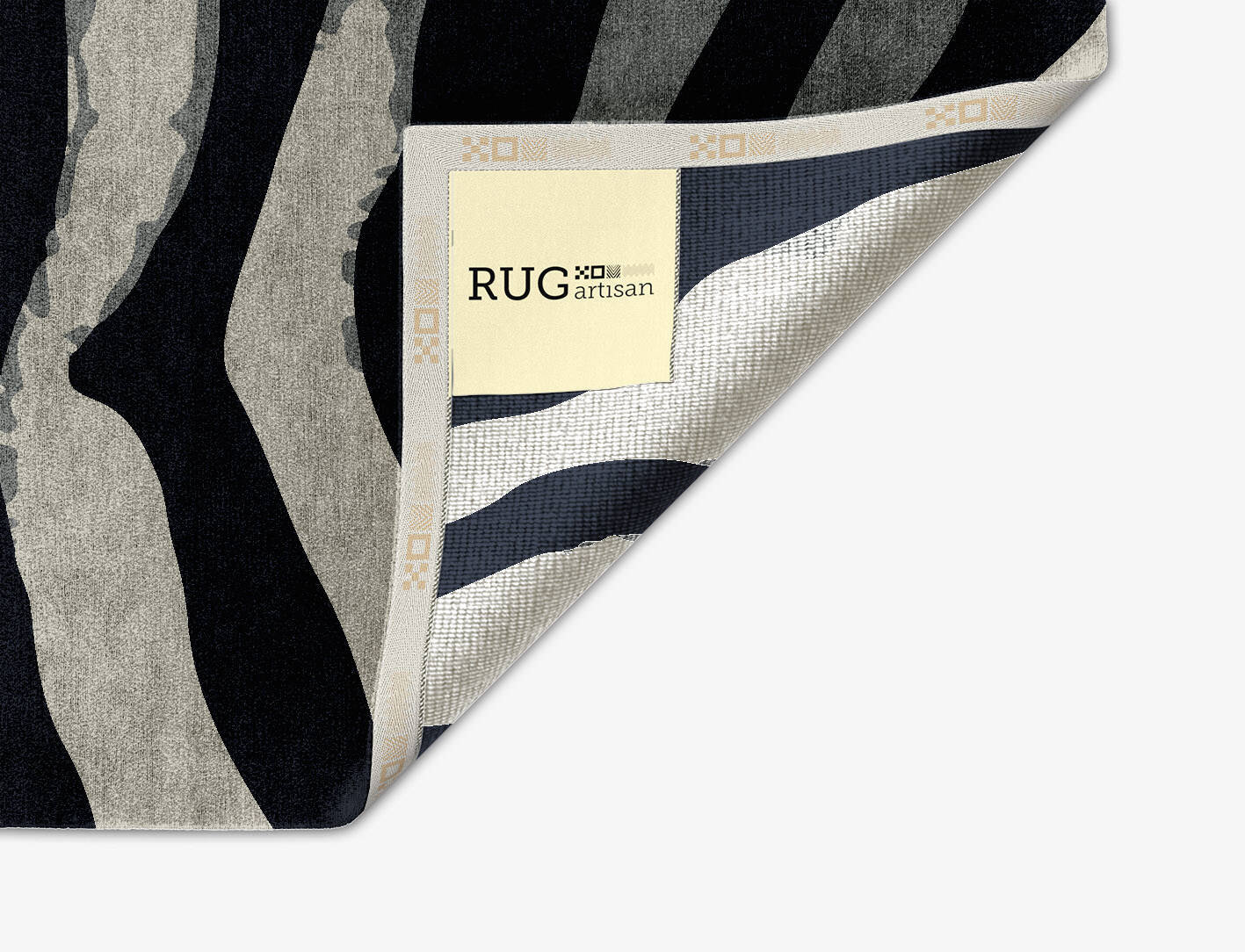 Breton Stripes Monochrome Arch Hand Knotted Bamboo Silk Custom Rug by Rug Artisan