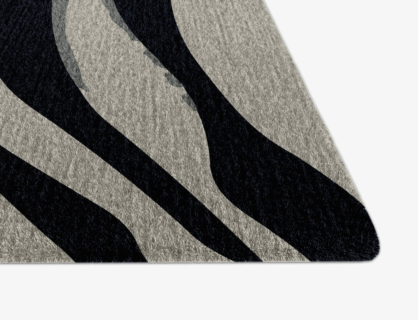 Breton Stripes Monochrome Arch Hand Knotted Tibetan Wool Custom Rug by Rug Artisan