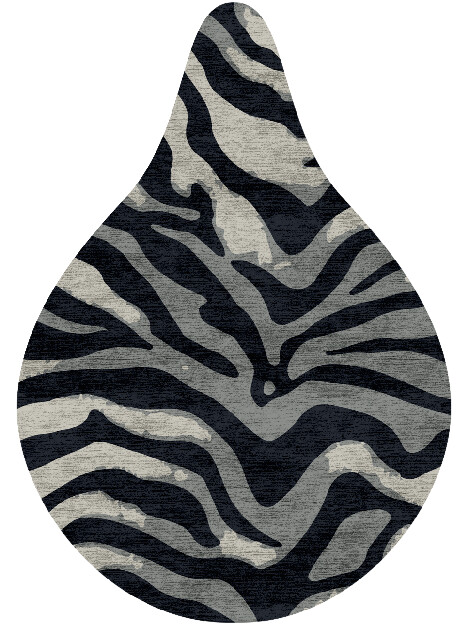 Breton Stripes Monochrome Drop Hand Knotted Bamboo Silk Custom Rug by Rug Artisan