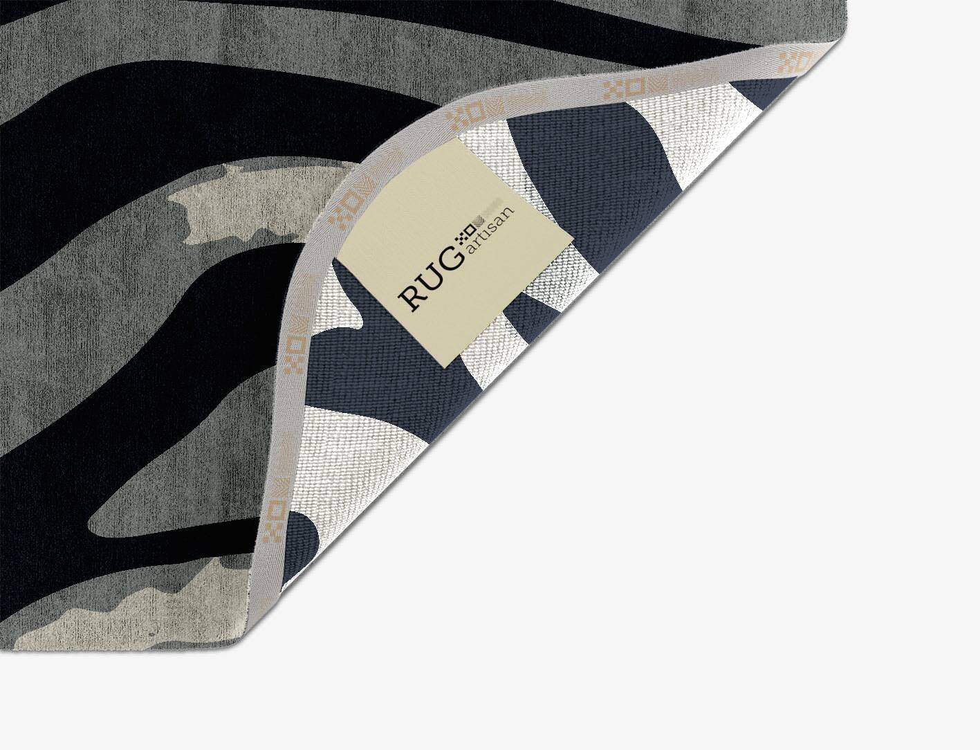 Breton Stripes Monochrome Oblong Hand Knotted Bamboo Silk Custom Rug by Rug Artisan