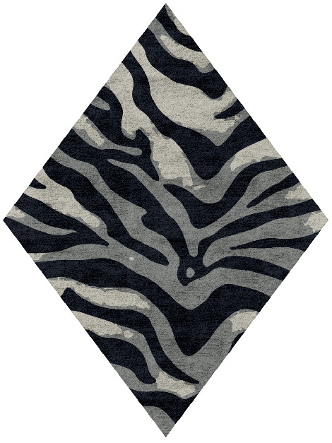 Breton Stripes Monochrome Diamond Hand Tufted Bamboo Silk Custom Rug by Rug Artisan