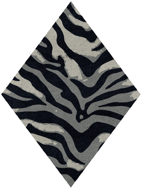 Breton Stripes Monochrome Diamond Hand Tufted Pure Wool Custom Rug by Rug Artisan
