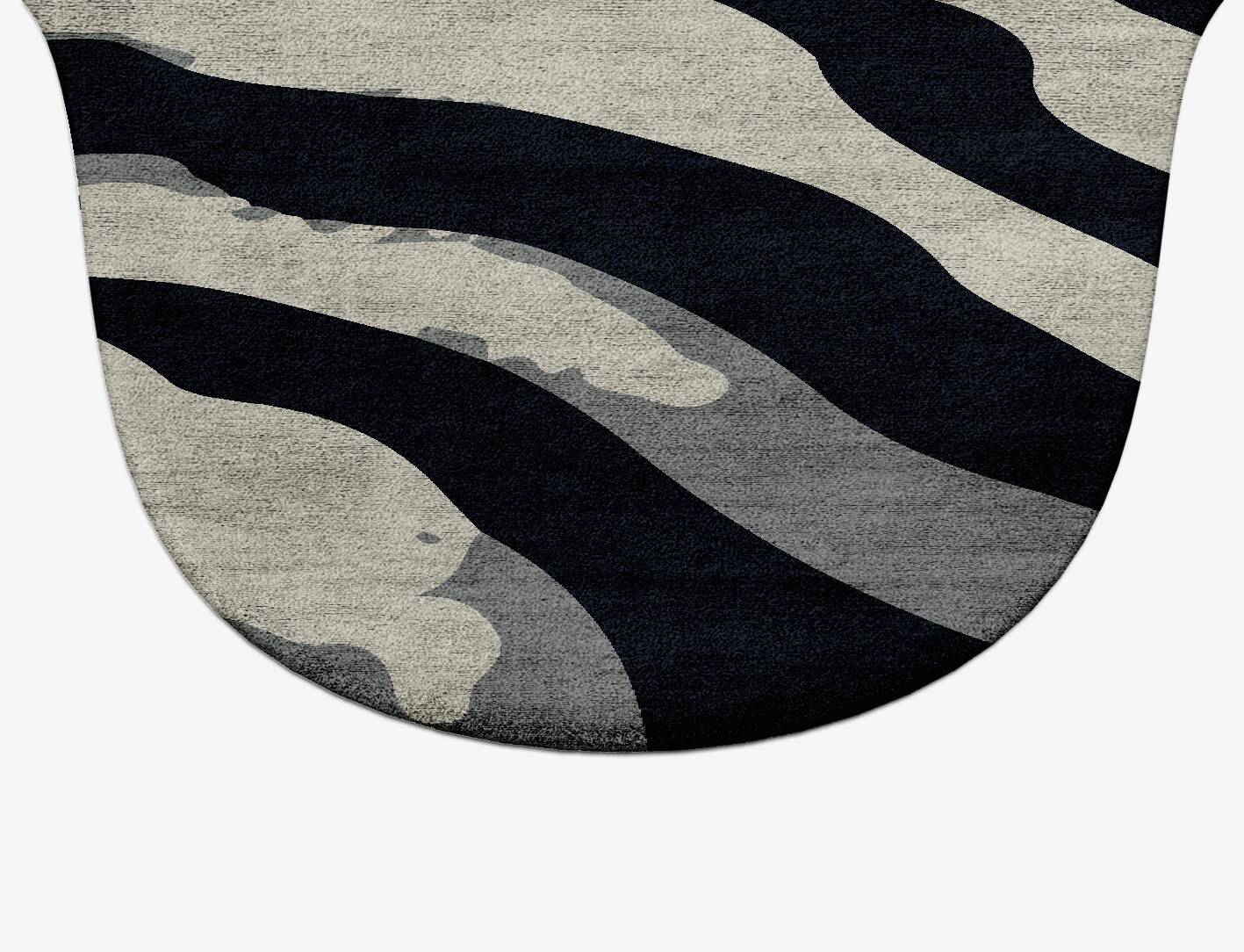Breton Stripes Monochrome Drop Hand Tufted Bamboo Silk Custom Rug by Rug Artisan