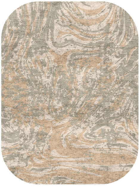 Brew Surface Art Oblong Hand Knotted Bamboo Silk Custom Rug by Rug Artisan