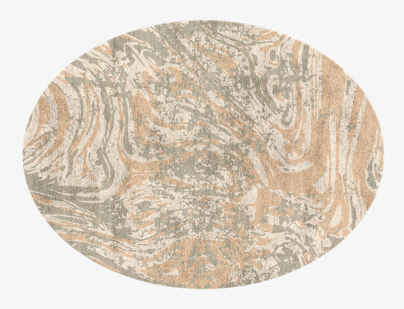 Brew Surface Art Oval Hand Knotted Bamboo Silk Custom Rug by Rug Artisan
