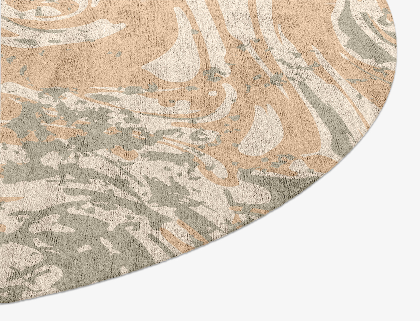 Brew Surface Art Oval Hand Knotted Bamboo Silk Custom Rug by Rug Artisan