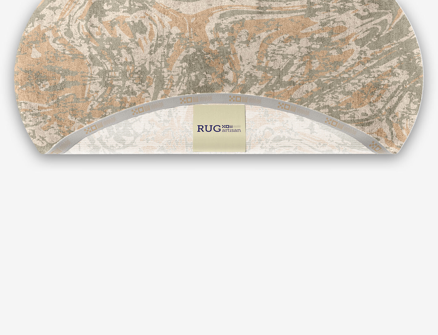 Brew Surface Art Oval Hand Knotted Bamboo Silk Custom Rug by Rug Artisan