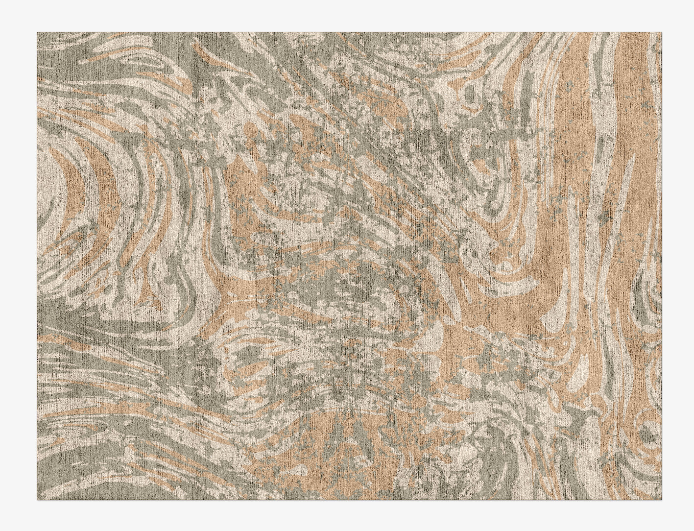 Brew Surface Art Rectangle Hand Knotted Bamboo Silk Custom Rug by Rug Artisan