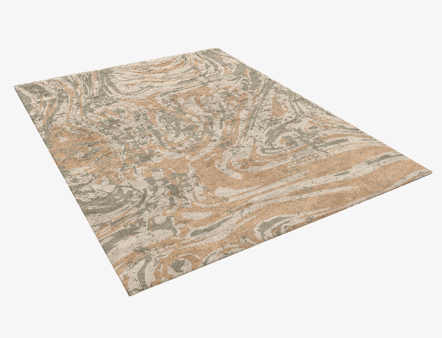 Brew Surface Art Rectangle Hand Knotted Bamboo Silk Custom Rug by Rug Artisan
