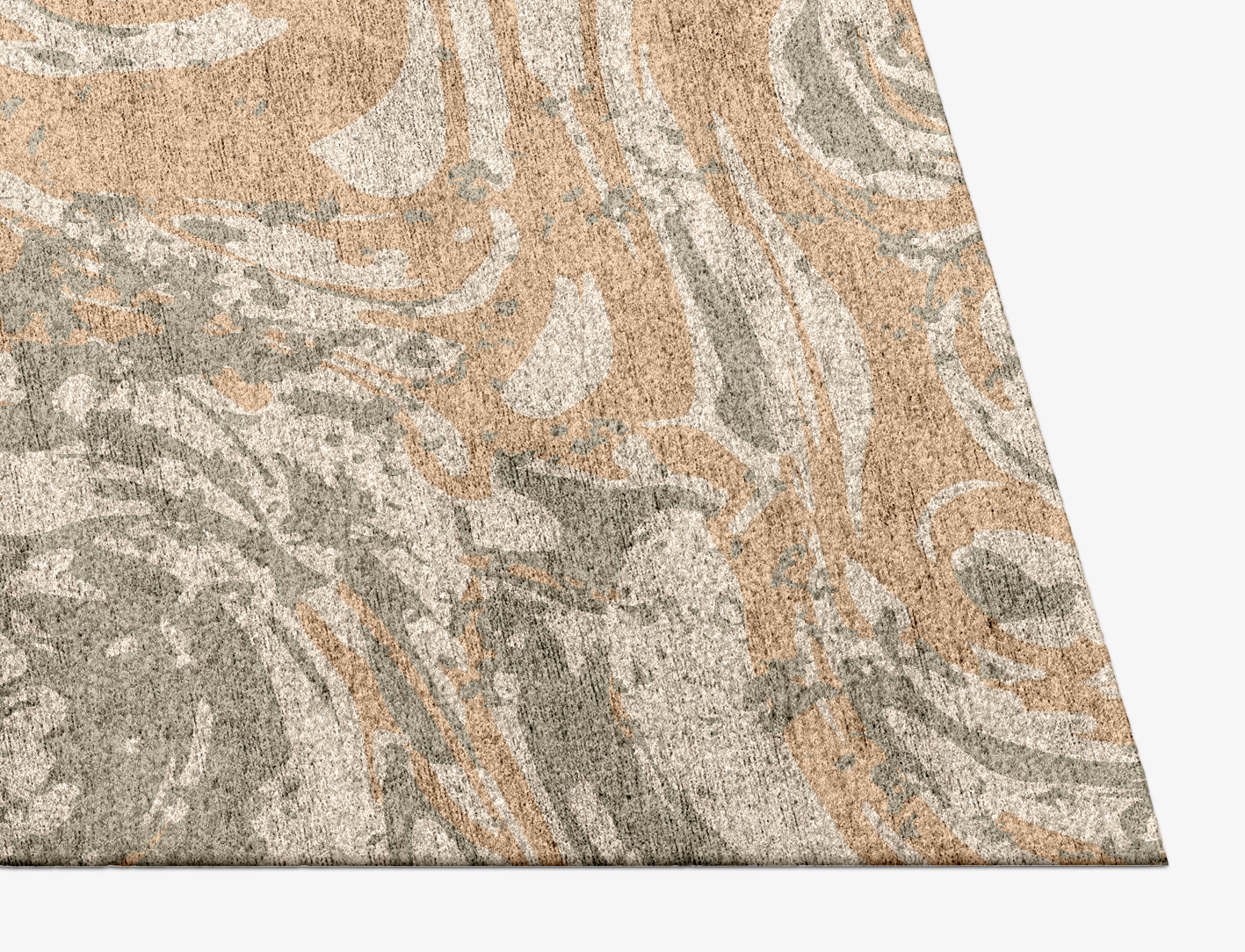 Brew Surface Art Rectangle Hand Knotted Bamboo Silk Custom Rug by Rug Artisan
