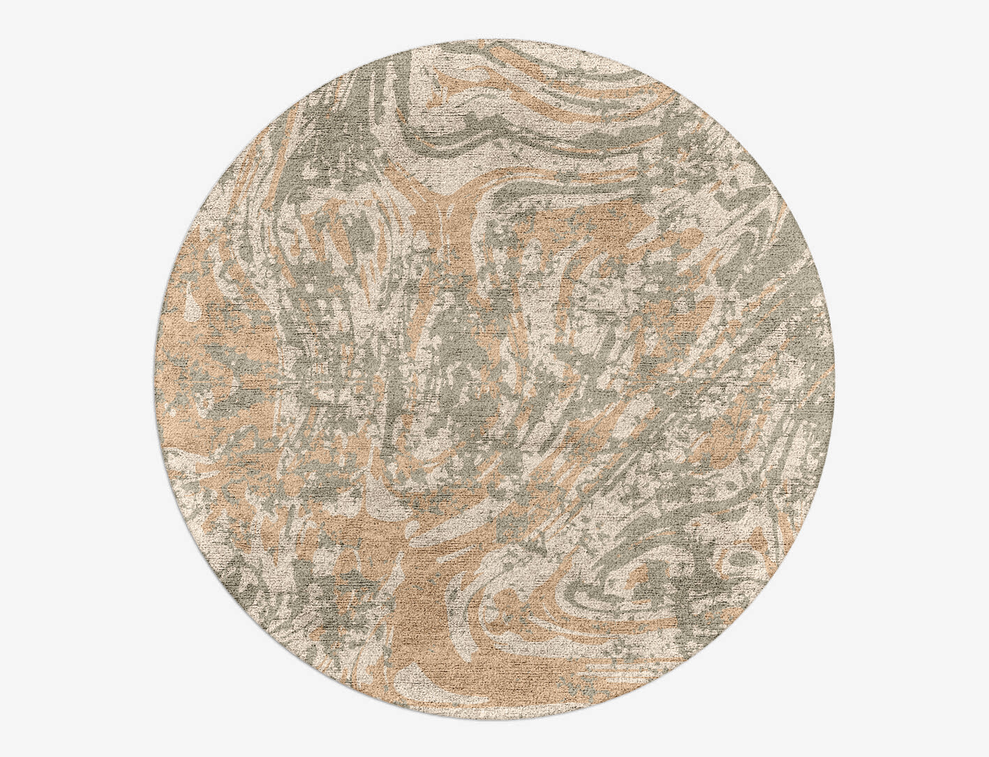 Brew Surface Art Round Hand Tufted Bamboo Silk Custom Rug by Rug Artisan