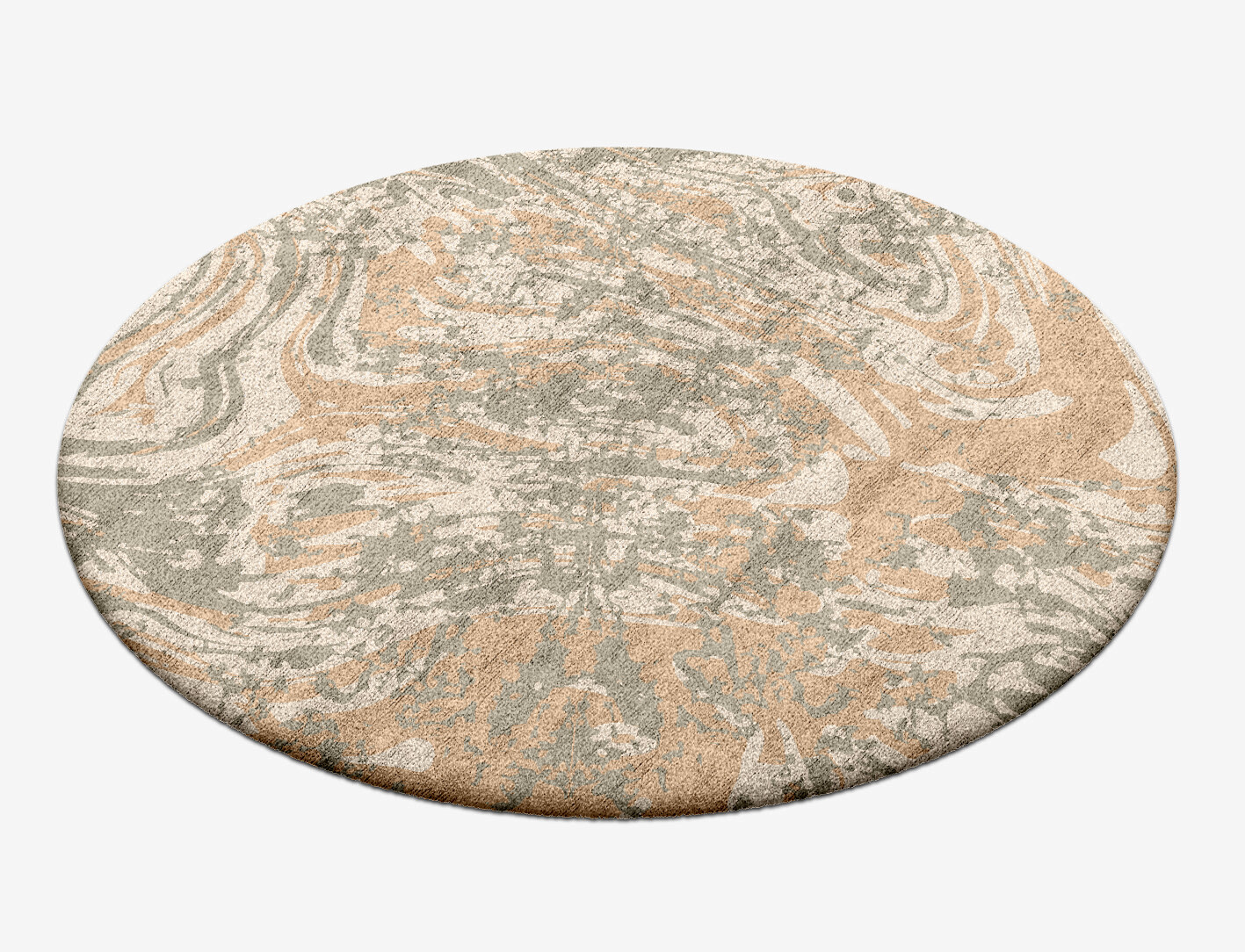 Brew Surface Art Round Hand Tufted Bamboo Silk Custom Rug by Rug Artisan