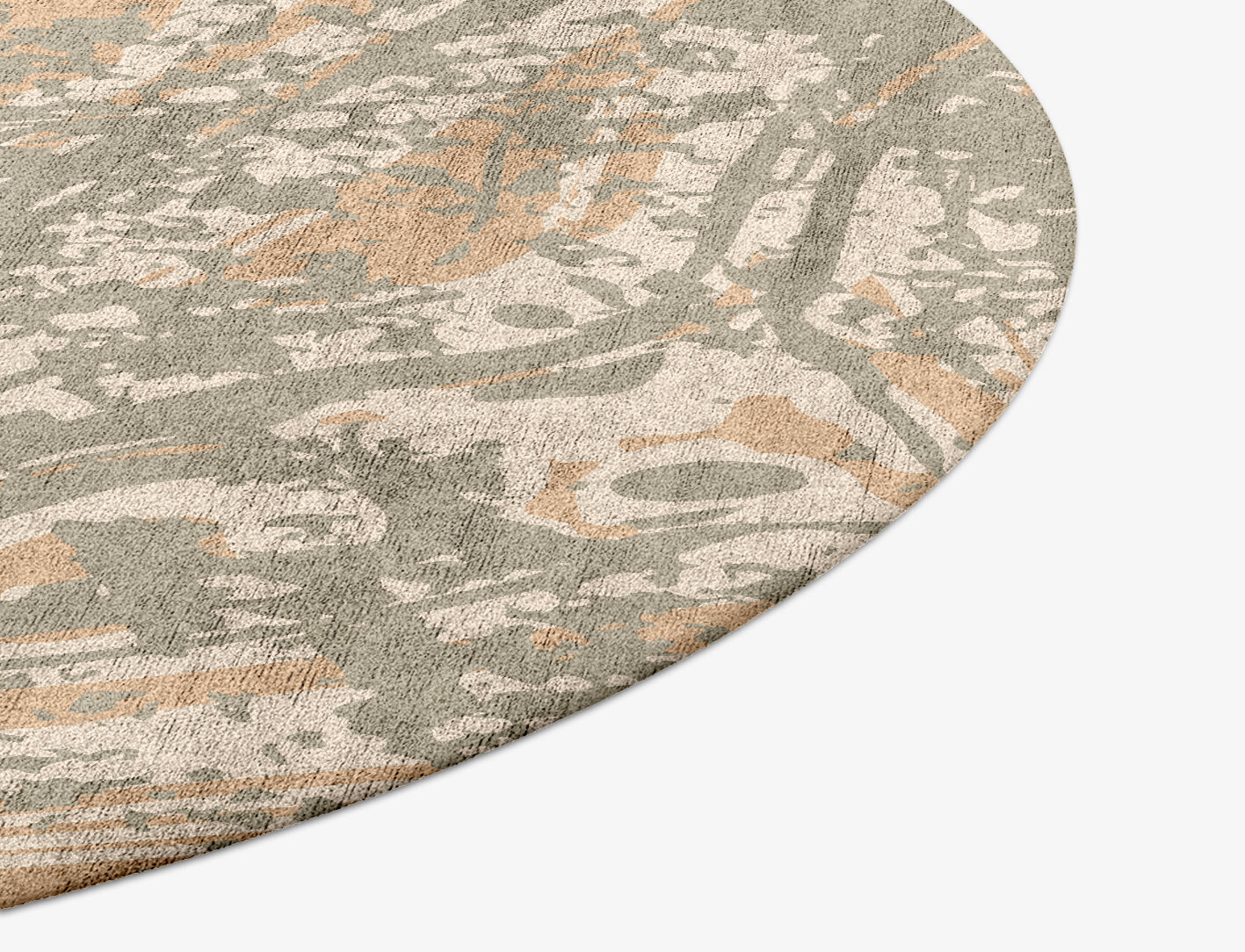 Brew Surface Art Round Hand Tufted Bamboo Silk Custom Rug by Rug Artisan