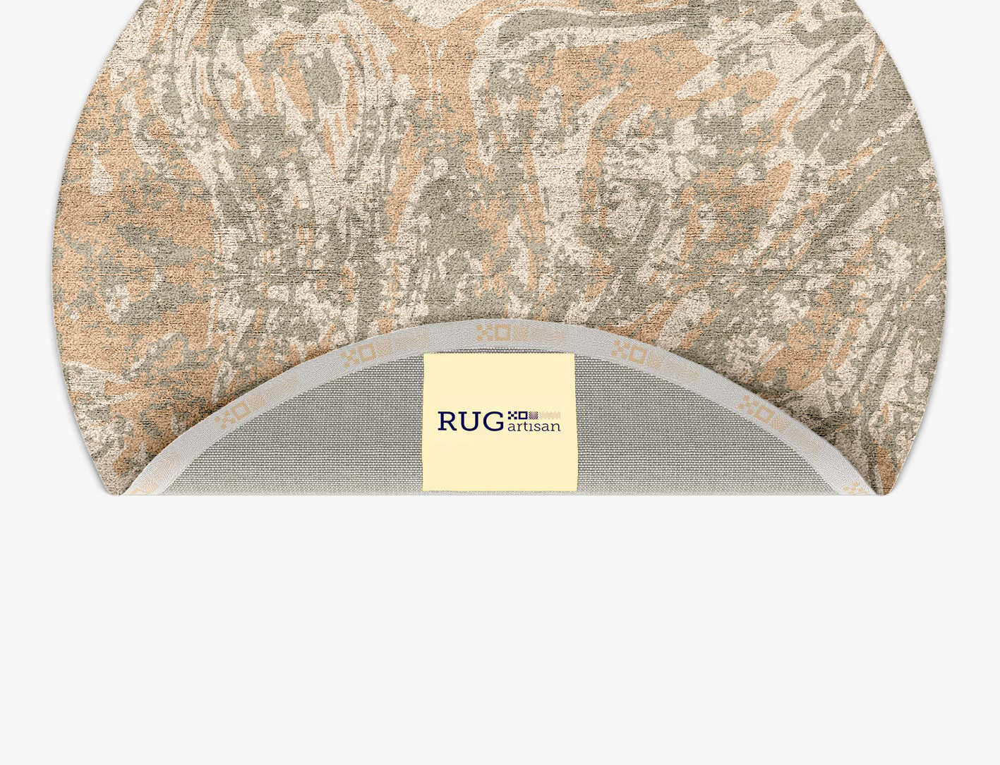 Brew Surface Art Round Hand Tufted Bamboo Silk Custom Rug by Rug Artisan