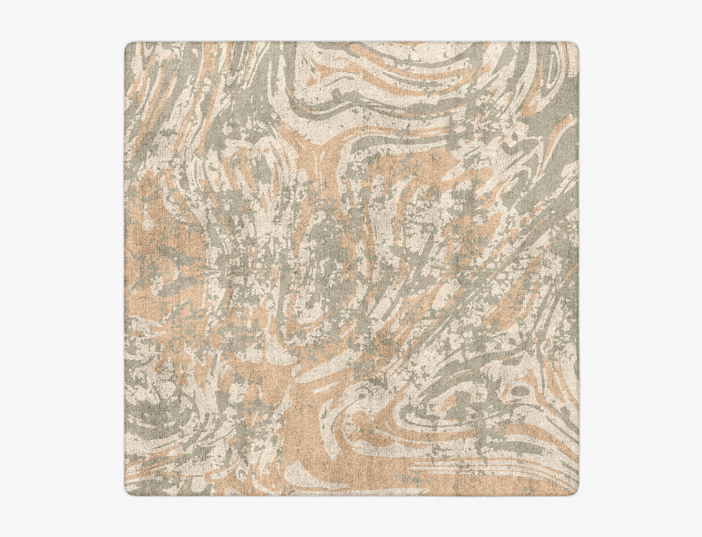 Brew Surface Art Square Hand Tufted Bamboo Silk Custom Rug by Rug Artisan