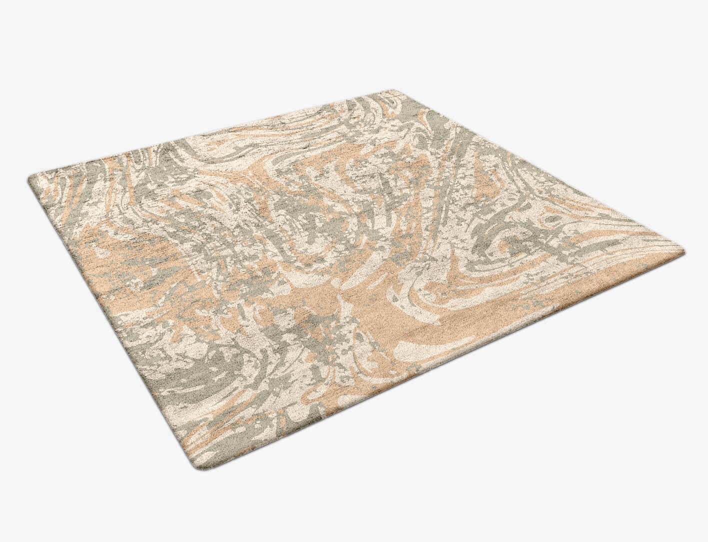 Brew Surface Art Square Hand Tufted Bamboo Silk Custom Rug by Rug Artisan