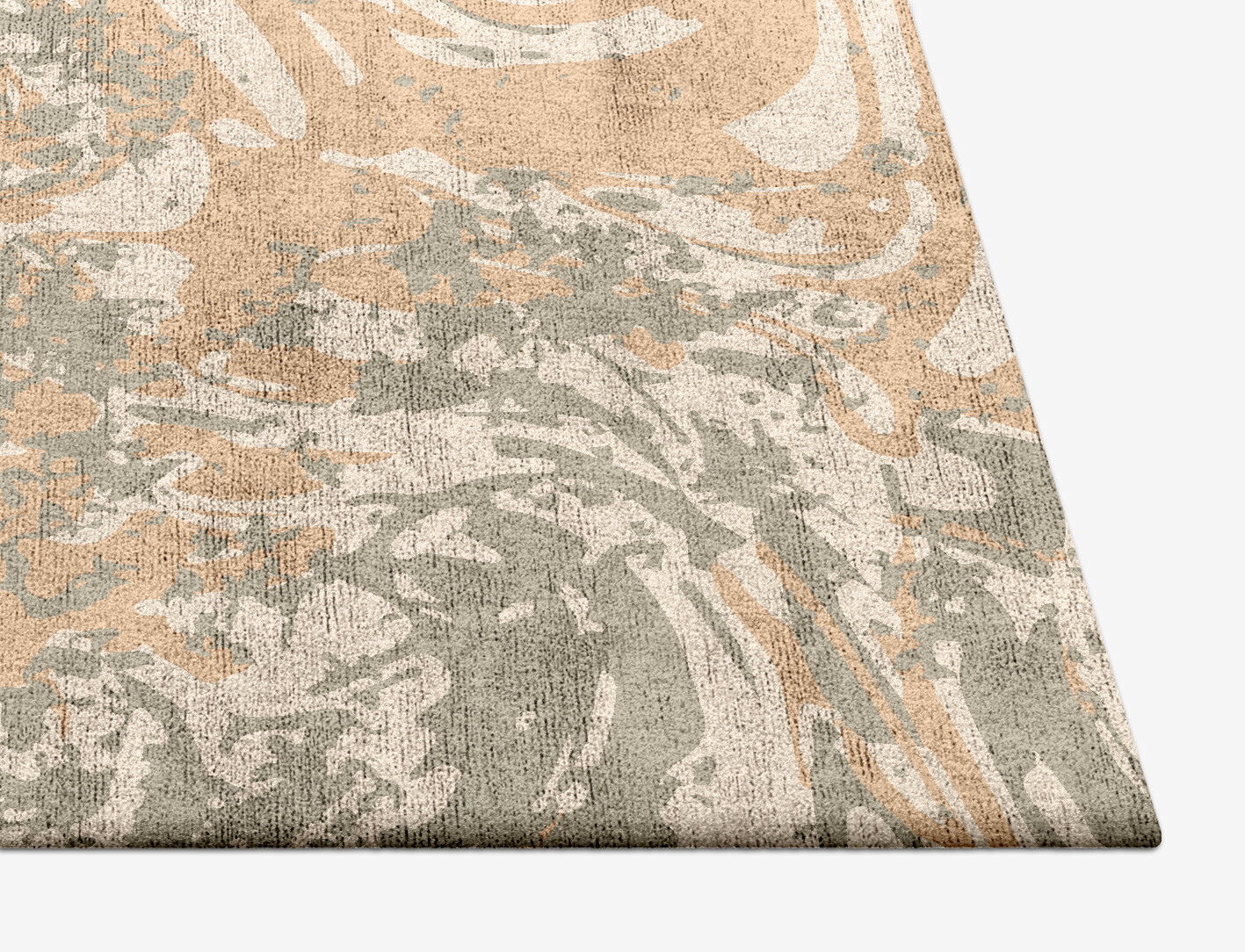 Brew Surface Art Square Hand Tufted Bamboo Silk Custom Rug by Rug Artisan