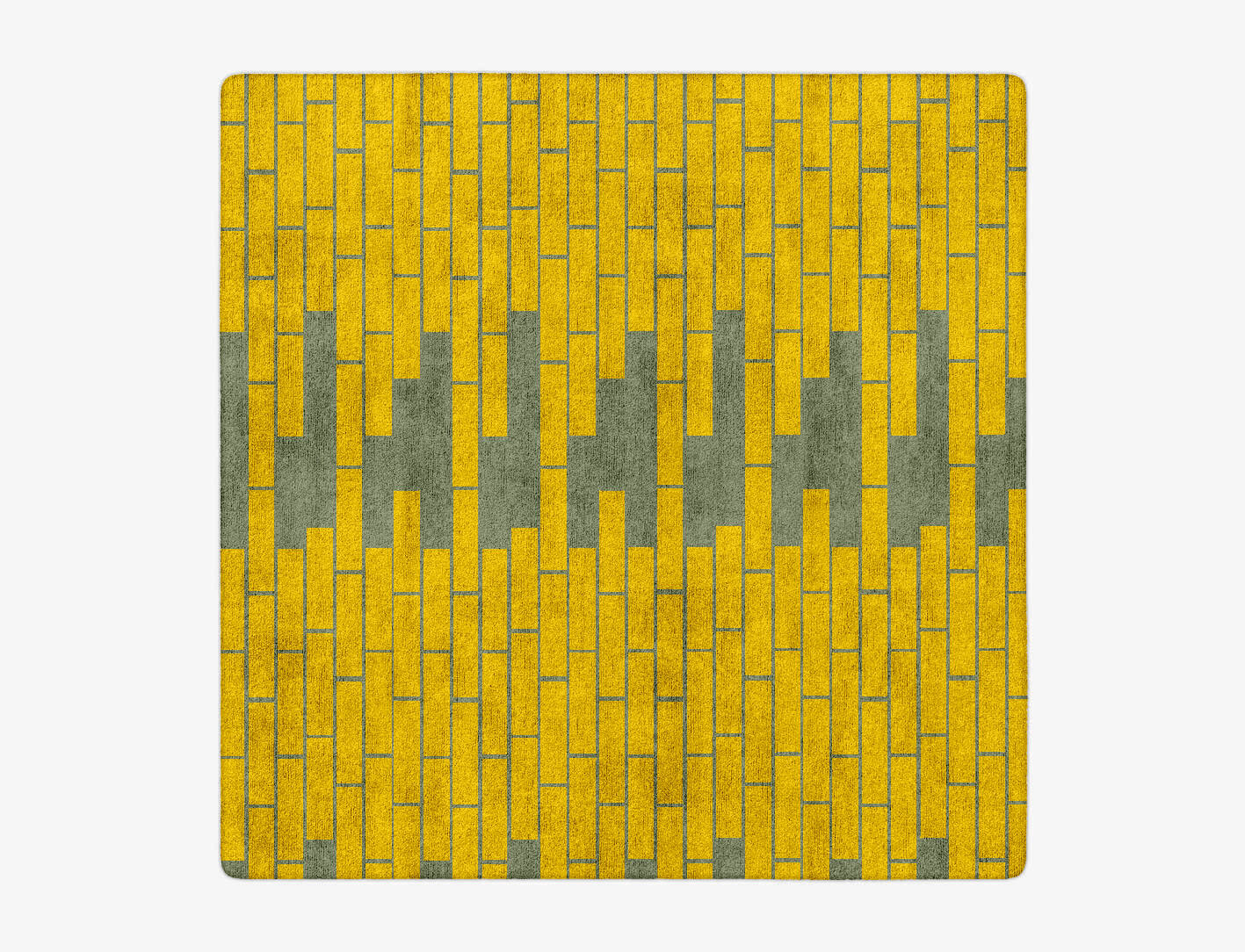 Brickly Geometric Square Hand Tufted Bamboo Silk Custom Rug by Rug Artisan