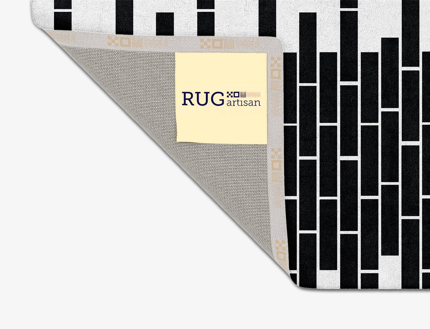 Brickly Dark Monochrome Square Hand Tufted Bamboo Silk Custom Rug by Rug Artisan