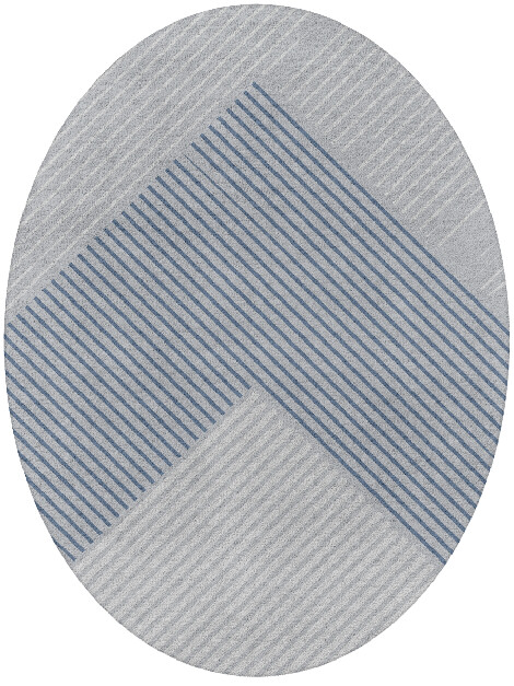 Brontide Cerulean Oval Hand Tufted Pure Wool Custom Rug by Rug Artisan