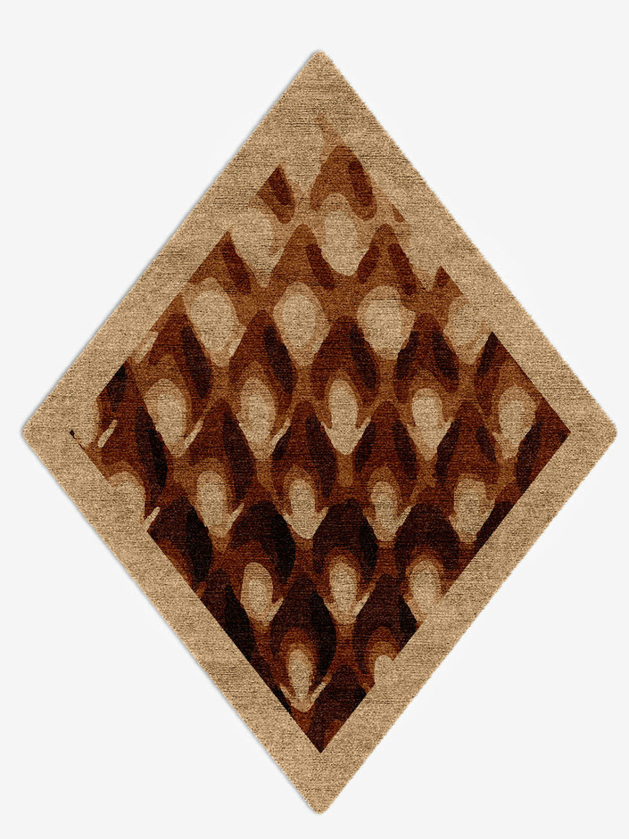 Bronzer Origami Diamond Hand Knotted Bamboo Silk Custom Rug by Rug Artisan