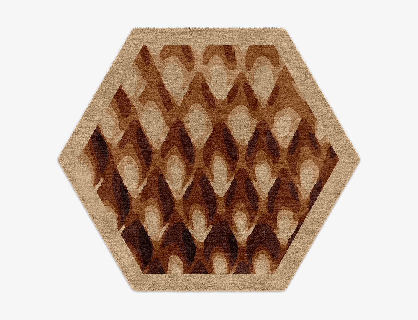 Bronzer Origami Hexagon Hand Knotted Tibetan Wool Custom Rug by Rug Artisan