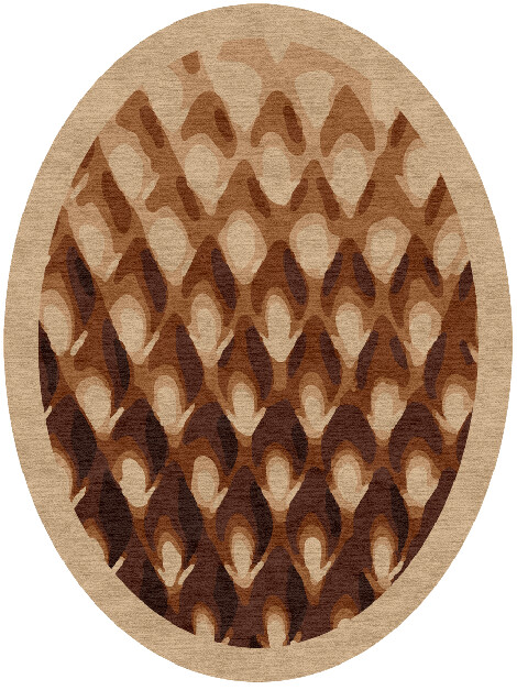 Bronzer Origami Oval Hand Knotted Tibetan Wool Custom Rug by Rug Artisan
