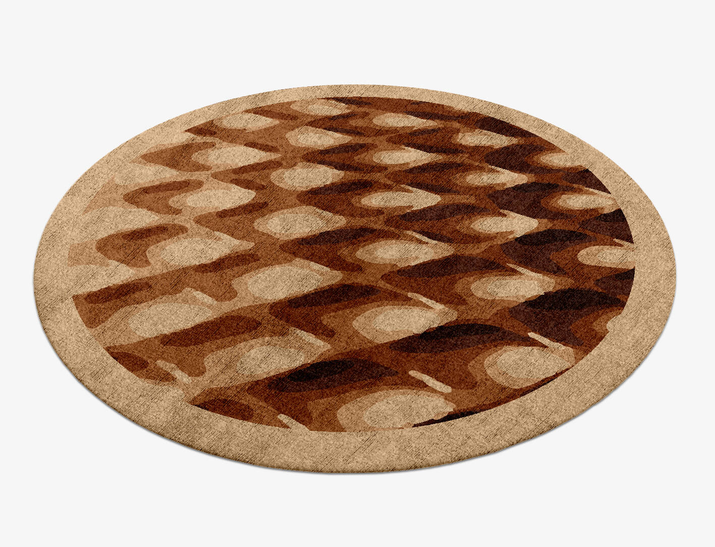 Bronzer Origami Round Hand Knotted Bamboo Silk Custom Rug by Rug Artisan