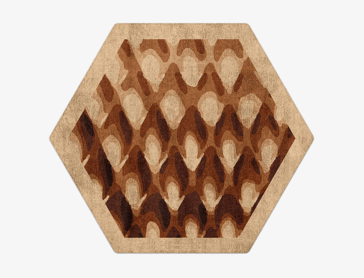 Bronzer Origami Hexagon Hand Tufted Bamboo Silk Custom Rug by Rug Artisan
