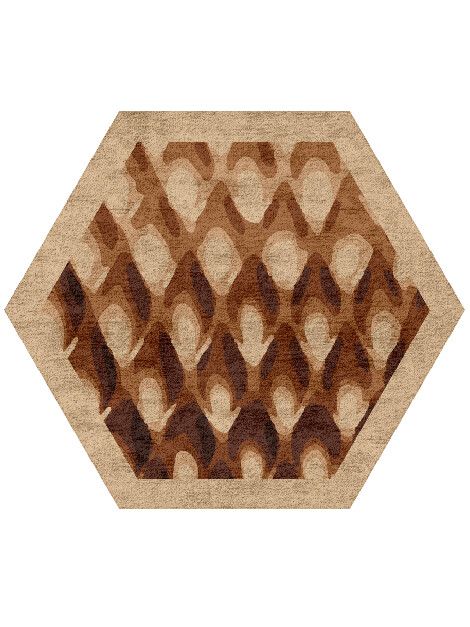 Bronzer Origami Hexagon Hand Tufted Bamboo Silk Custom Rug by Rug Artisan