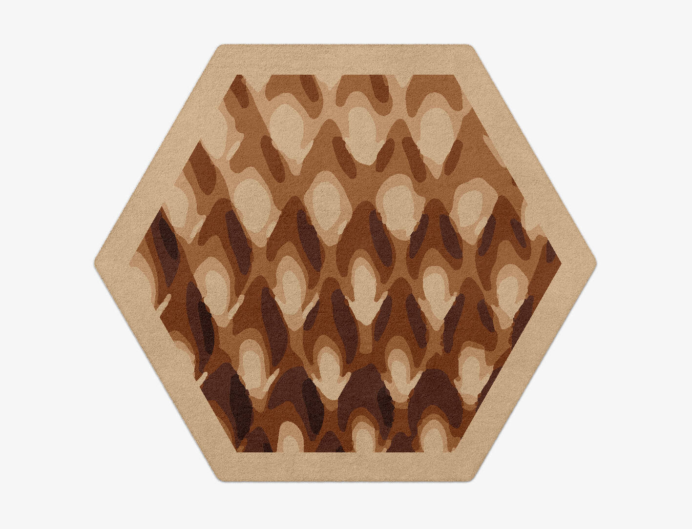 Bronzer Origami Hexagon Hand Tufted Pure Wool Custom Rug by Rug Artisan