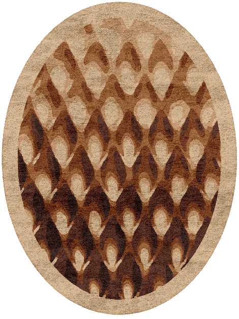 Bronzer Origami Oval Hand Tufted Bamboo Silk Custom Rug by Rug Artisan